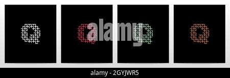 Weidenforming Buchstabe Logo Design Q Stock Vektor