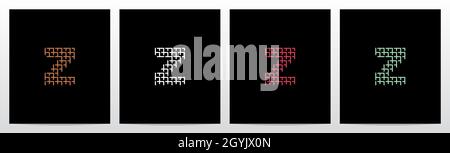 Weidenforming Buchstabe Logo Design Z Stock Vektor