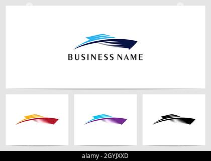 Fast Speed Boat Logo Design Stock Vektor