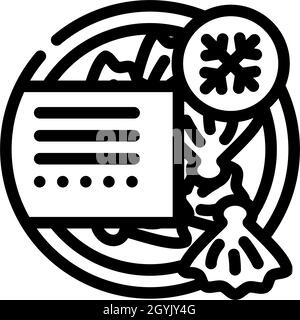 Austern gefrorene Meernahrung Linie Symbol Vektorgrafik Stock Vektor