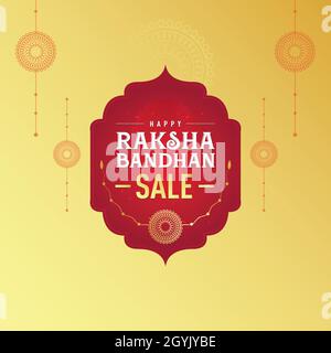 Happy Raksha Bandhan Sale Kreative Illustration, Sale Banner, Poster, Angebot Tag, Aufkleber, Logo-Design Stock Vektor