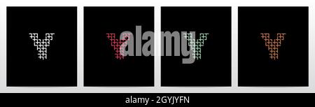 Wicker bilden Buchstaben Logo Design Y Stock Vektor