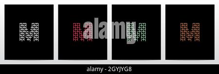 Weidenforming Buchstabe Logo Design M Stock Vektor