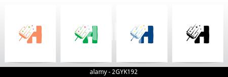 Glasschaber Reinigung Letter Logo Design Stock Vektor
