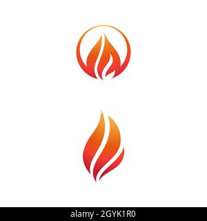 Design-Vorlage für „Hot Flame Fire“-Vektor-Symbol-Illustration Stockfoto