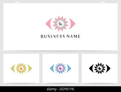 Mandala Inside Eye Logo Design Stock Vektor