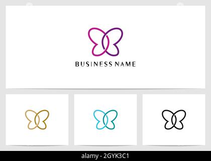 Schmetterling-Logo Mit Kette Stock Vektor