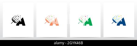 Glasschaber Reinigung Brief Logo Design A Stock Vektor