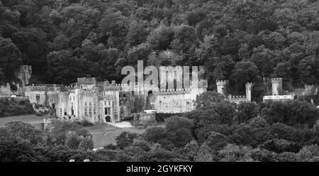 Ich bin eine Berühmtheit Gwrych Castle, die Vorbereitungen laufen gut, da das Schloss für ITV umgewandelt wird Ich bin eine Berühmtheit Holen Sie mich hier mit Ant und Dec zum zweiten Mal in Folge Stockfoto