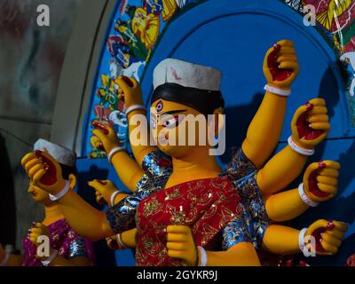 Göttin Durga Idol mit Verwendung von selektivem Fokus Stockfoto