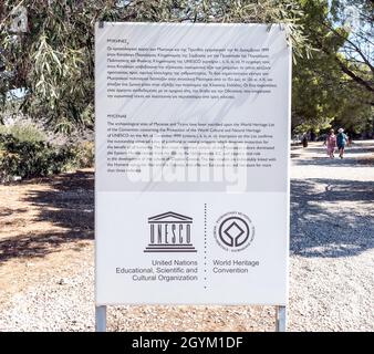 Schild Für Das Antike Mykene Peloponnes Griechenland Stockfoto