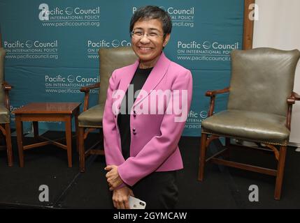 Los Angeles, USA. September 2019. Maria Ressa, Gründerin der philippinischen Website Rappler und ein Time-Magazin 2018 Person des Jahres bei der PRESSEFREIHEITSWOCHE 2019 IN LA - Diktatoren und Desinformation: Eine Diskussion über das Panel zur Lage der Pressefreiheit, das am Dienstag, den 17. September 2019, im Four Seasons Hotel Beverly Wilshire in Beverly Hills, CA, abgehalten wurde. (Foto: Sthanlee B. Mirador/Sipa USA) Quelle: SIPA USA/Alamy Live News Stockfoto