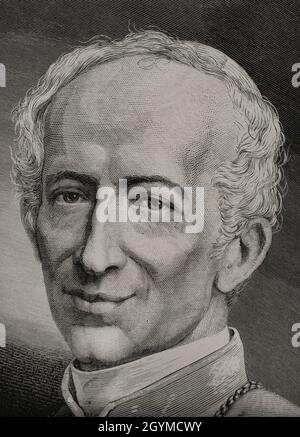 Papst Leo XIII. (1810-1903). Italienischer Papst (1878-1903). Geboren Vincenzo Gioacchino Pecci. Hochformat. Gravur. La Ilustración Española y Americana, 1878. Stockfoto