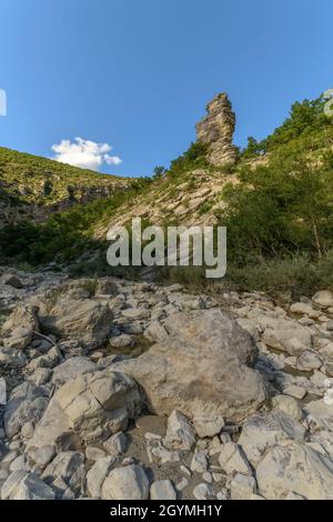 Gorges de la Meouge in einem Tal des Drome im Süden Frankreichs. Provence. Stockfoto