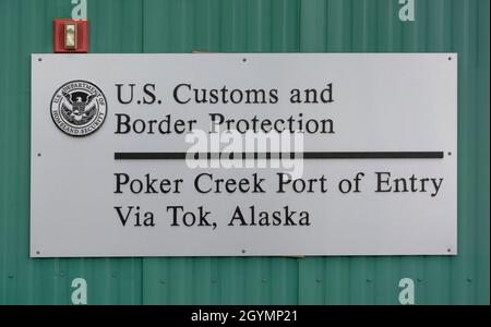 USA, Alaska, Poker Creek, nördlichster Landgrenzhafen in den USA Stockfoto