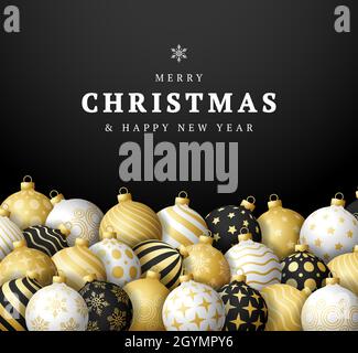 Weihnachten vector Hintergrund. Weihnachten, Web Banner. Design Christbaumschmuck Kugeln Stock Vektor