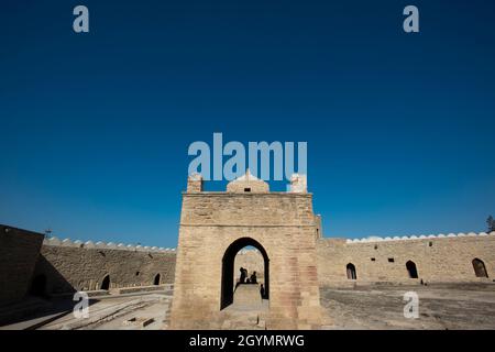 Der hinduistische und zoroastrische Tempel in Ateshgag, Baku, Aserbaidschan Stockfoto