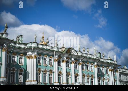 Eremitage - Winter Palace Gebäude am Schlossplatz in St. Petersburg Stockfoto