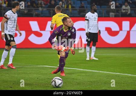 Marc Andre TER STEGEN (Goalwart GER) nach dem Tor auf 0:1, Enttaeuschung, frustriert, enttäuscht, frustriert, Dejected, Fußball Laenderspiel, WM Qualification Group J Matchday 7, Deutschland (GER) - Rumänien (ROM), am 08.10.2021 in Hamburg, Deutschland. ¬ Stockfoto