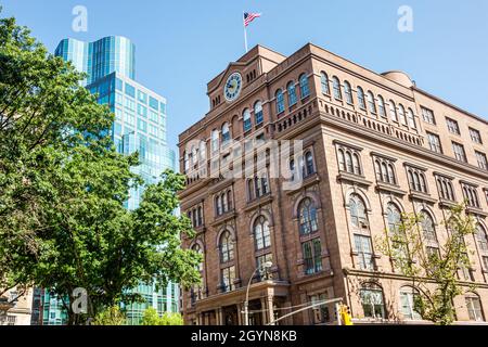 New York City, NY NYC Lower Manhattan, East Village, Cooper Union, Hochschule, Hochschulbildung, Stiftungsgebäude, Außenansicht, italienisch, Fred Petersen, Architekt Stockfoto