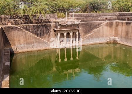 Schritt gut an Taragarh Fort in Bundi, Rajasthan Staat, Indien Stockfoto