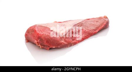 Kalbsmütze isoliert auf weißem Hintergrund Stockfoto