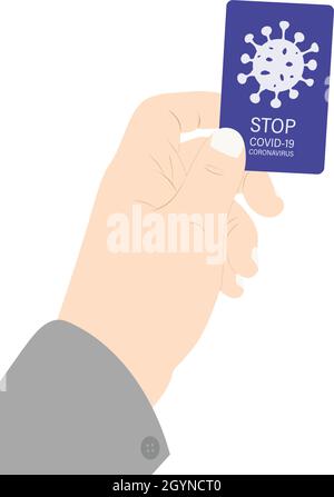Symbol des Coronovirus, covid-19. Human Hand Stop Virus Zeichen Vektor Stock Illustration. Stock Vektor