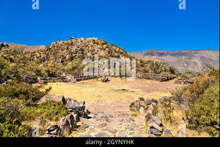 Präinkische Ruinen in Chivay in Peru Stockfoto