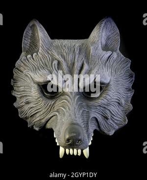 Werwolf Halbmaske Isoliert Auf Schwarzem Hintergrund Stockfoto