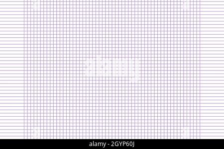 Diagrammpapier. Bedruckbares quadratische Rasterpapier mit horizontalen Farblinien. Geometrischer Hintergrund für Schule, Texturen, Notizbuch, Tagebuch. Realistisches Futter Stock Vektor