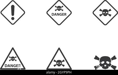 Vektorvorlage für Warnsymbole Stock Vektor