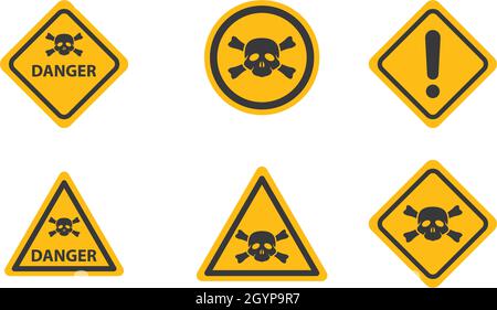 Vektorvorlage für Warnsymbole Stock Vektor