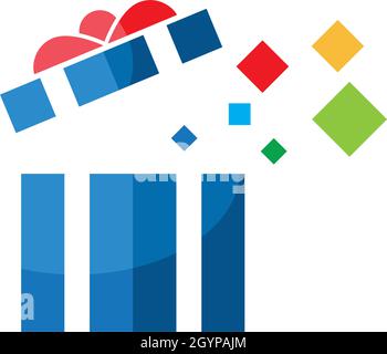 Geschenkbox Logo Vektor Symbol Vorlage Stock Vektor