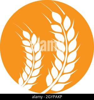 Vektor für Agrarweizen-Logo-Vorlage Stock Vektor