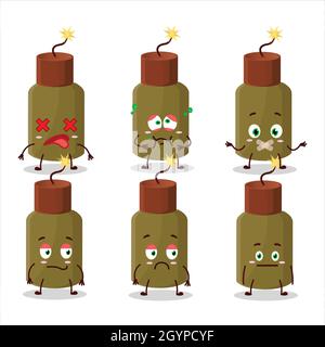 Feuerwerkskörper explosive Cartoon-Figur mit Nope-Ausdruck. Vektorgrafik Stock Vektor