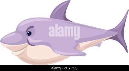 Cartoon Hai, Gefahr Fisch Raubtier in Meer und Ozean. Vektor Ozean Raubtier, Fisch Charakter im Wasser, Tier Maskottchen Illustration Stock Vektor