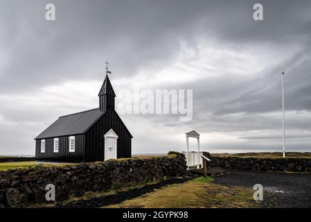 Búðakirkja Holzkirche in Island Stockfoto