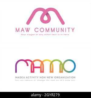 Farbenfrohe Schriftzüge Anfangsbuchstabe M Logo Design Vektor Stock Vektor