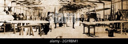 WWI - am Hauptsitz der British Royal Flying Corp - im Flugzeugbau Stockfoto