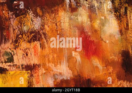 Warm gefärbte abstrakte Malerei Hintergrund, grunge Hintergrund oder Textur Stockfoto