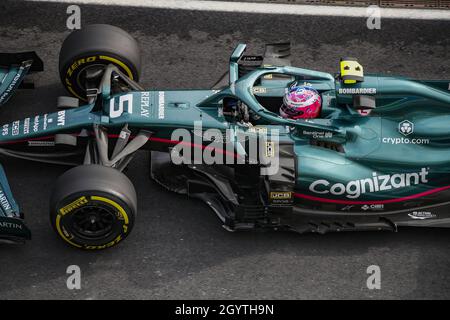 05 VETTEL Sebastian (ger), Aston Martin F1 AMR21, Aktion während des Formel 1 Rolex Turkish Grand Prix 2021, 16. Lauf der FIA Formel 1 Weltmeisterschaft 2021 vom 8. Bis 10. Oktober 2021 im Istanbul Park, in Tuzla, Türkei - Foto: Xavi Bonilla/DPPI/LiveMedia Stockfoto