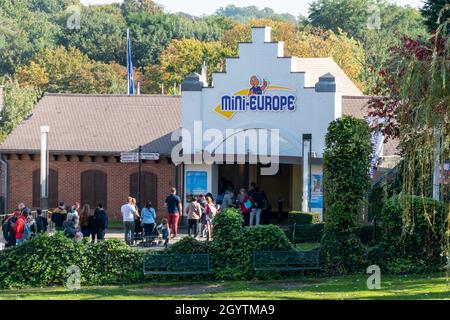 Brüssel, Belgien, 9. Oktober 2021. Mini Europe ist ein Miniaturpark in Bruparck am Fuße des Atomiums in Brüssel. Es gibt Modelle der Th Stockfoto