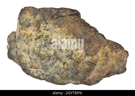 Fragment des NWA 869 Meteoriten isoliert auf weißem Hintergrund Stockfoto