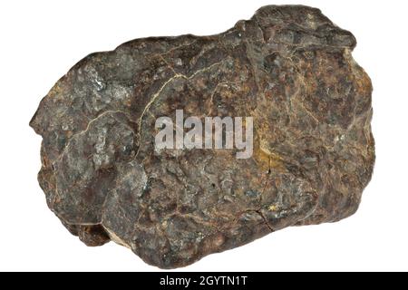 Fragment des NWA 869 Meteoriten isoliert auf weißem Hintergrund Stockfoto