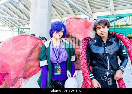 Teilnehmer Cosplayer porträtieren Ant-man und Wasp auf der Comic Con in Los Angeles, CA, USA Stockfoto