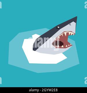 Clip-Art mit riesigen Haien Stock Vektor