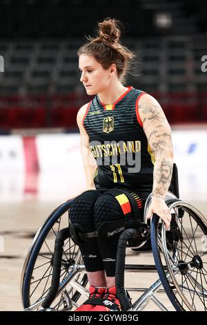 Tokio, Japan. 2021. August 29. Weman's Wheelchair Basketball: Deutschland gegen Japan bei den paralympischen Spielen in Tokio 2020. LINDHOLM Maya (11 D) Stockfoto