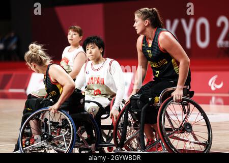 Tokio, Japan. 2021. August 29. Weman's Wheelchair Basketball: Deutschland gegen Japan bei den paralympischen Spielen in Tokio 2020. HAGINO Mayo (10 JPY) Stockfoto