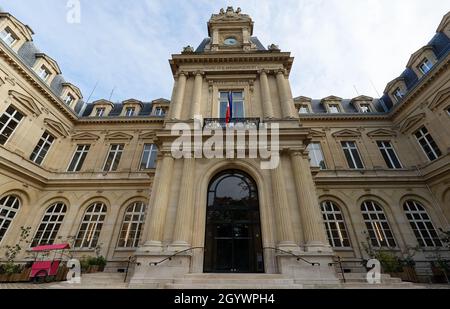 Paris, das Rathaus des 3. Bezirks im Marais, wunderschönes Gebäude Stockfoto