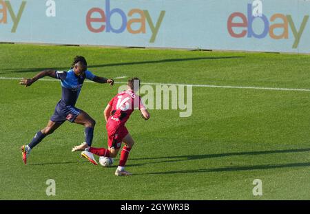 High Wycombe, Großbritannien. Oktober 2021. Anthony Stewart von Wycombe Wanderers während des Sky Bet League 1-Spiels zwischen Wycombe Wanderers und Gillingham am 9. Oktober 2021 im Adams Park, High Wycombe, England. Foto von Andy Rowland. Quelle: Prime Media Images/Alamy Live News Stockfoto